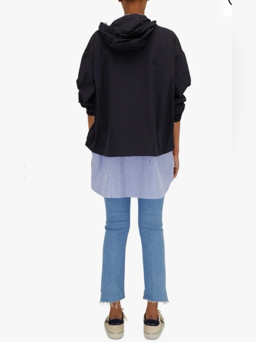 LAFAYETTE 148 Bluebird Crinkle Oversized Striped Shirt - Picture 2 of 13